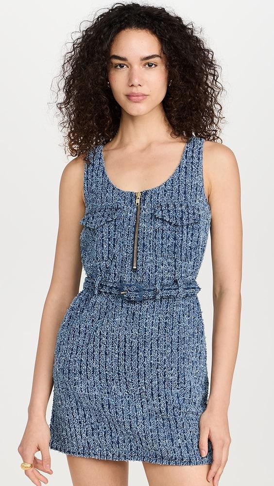 Self Portrait Textured Denim Mini Dress | Shopbop Product Image