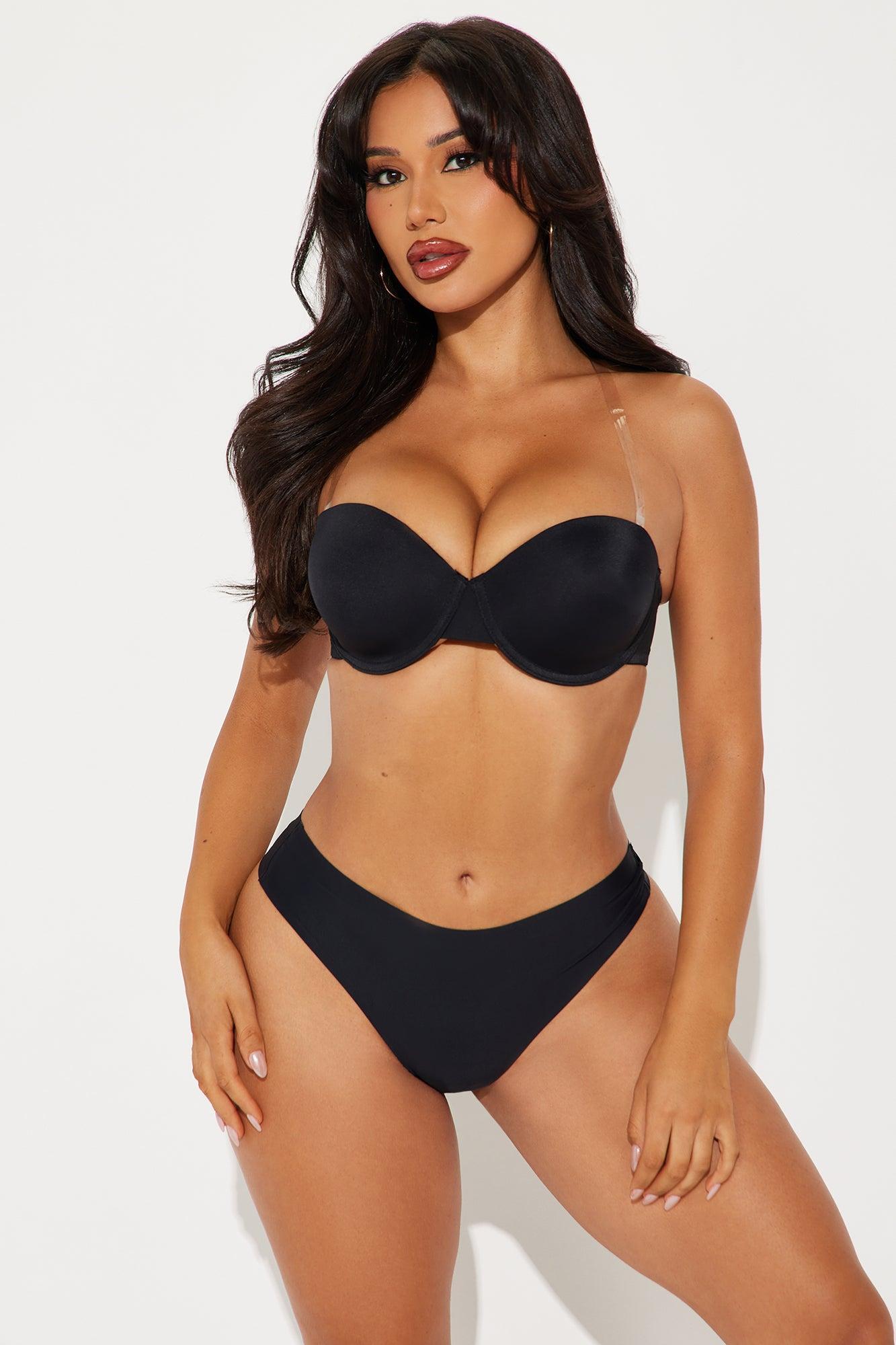 Lets Be Clear Invisible Strap Bra - Black Product Image
