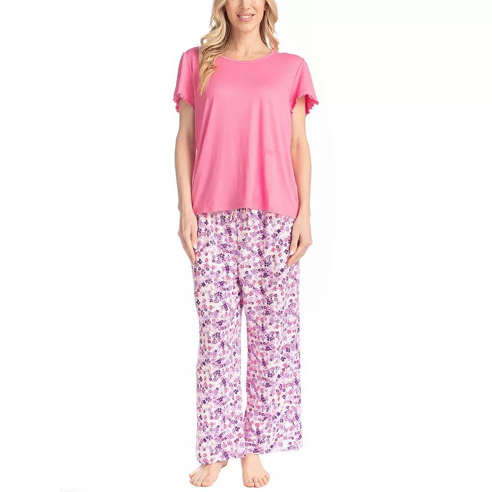 Women's MUK LUKS Artistic Garden Pajama Top & Pajama Pants Set, Size: XL, Dantiy Floral Product Image