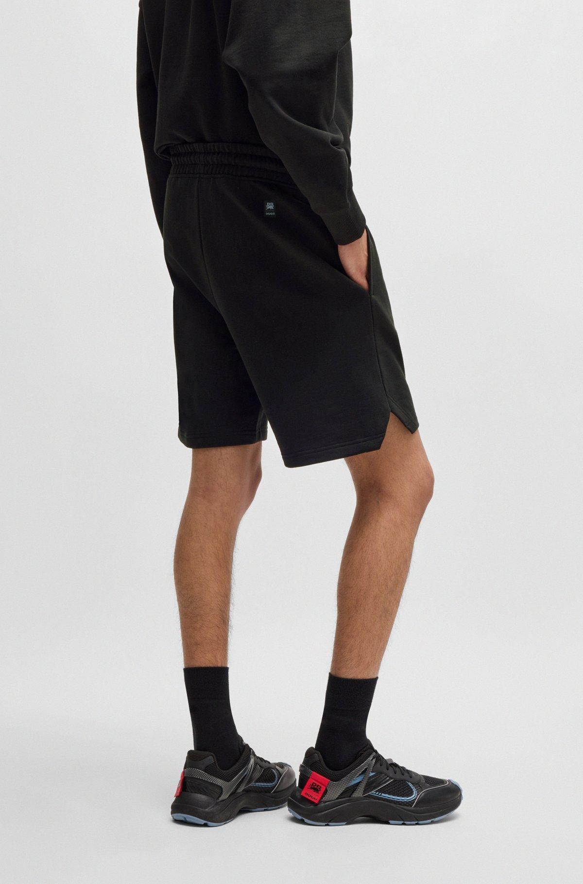 HUGO x RB cotton-terry shorts with carbon stealth logo Product Image