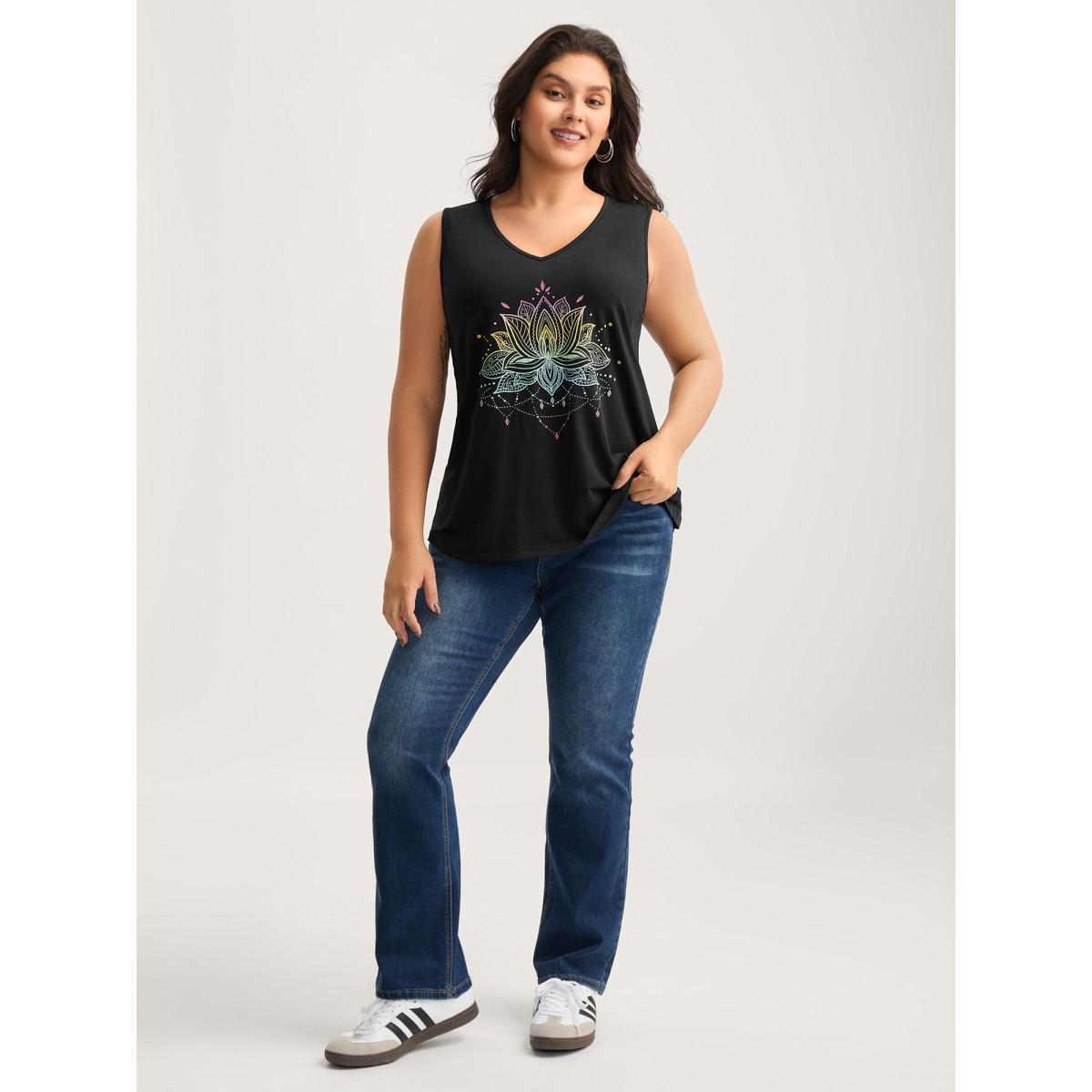 Plus Size Calming Vibes Solid Tank Top Women Black Non V-neck Everyday-Casual Tank Tops Camis BloomChic 12/L Product Image