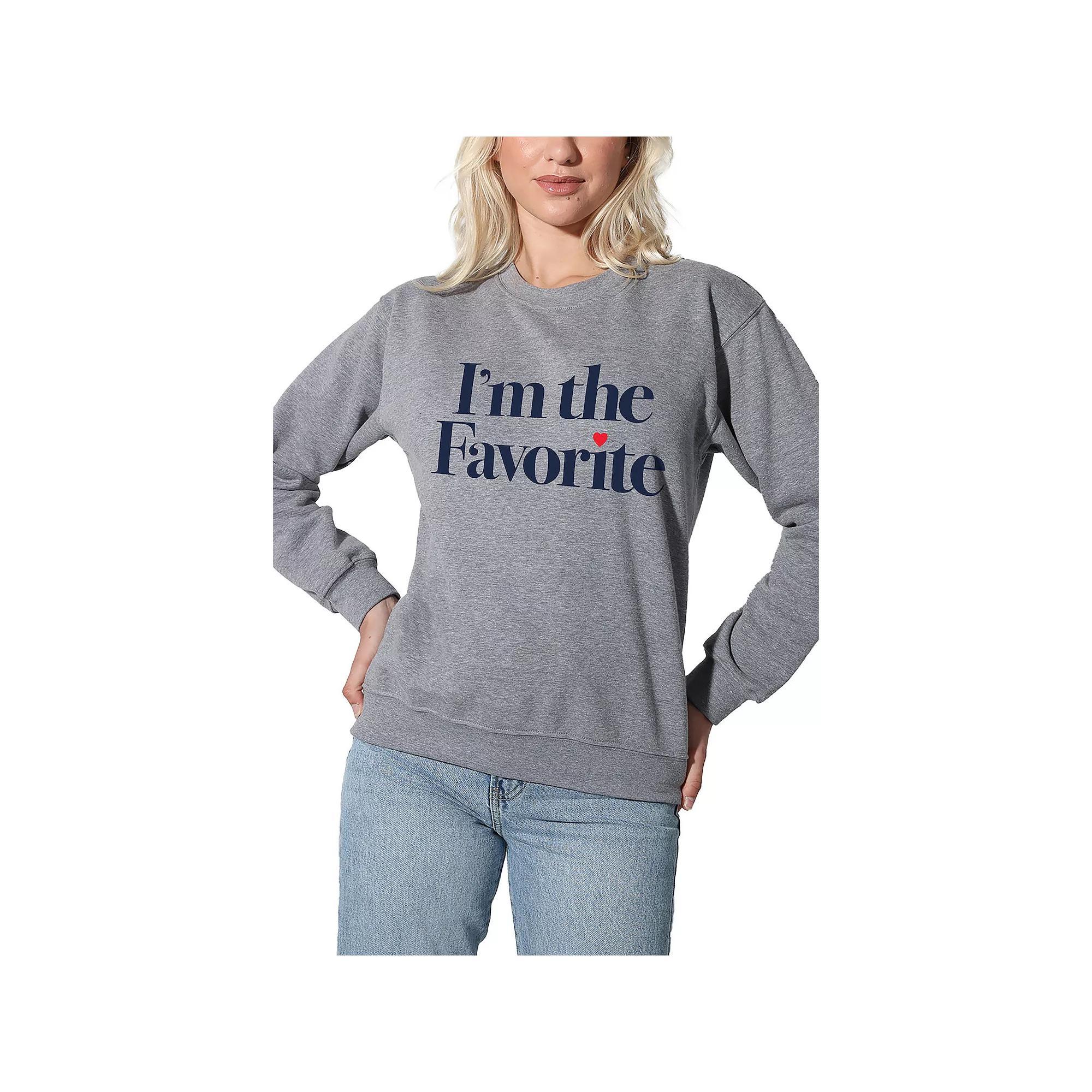 Women's Suburban Riot Im the Favorite Willow Graphic Sweatshirt, Girl's, Size: XL, Grey Gray Product Image