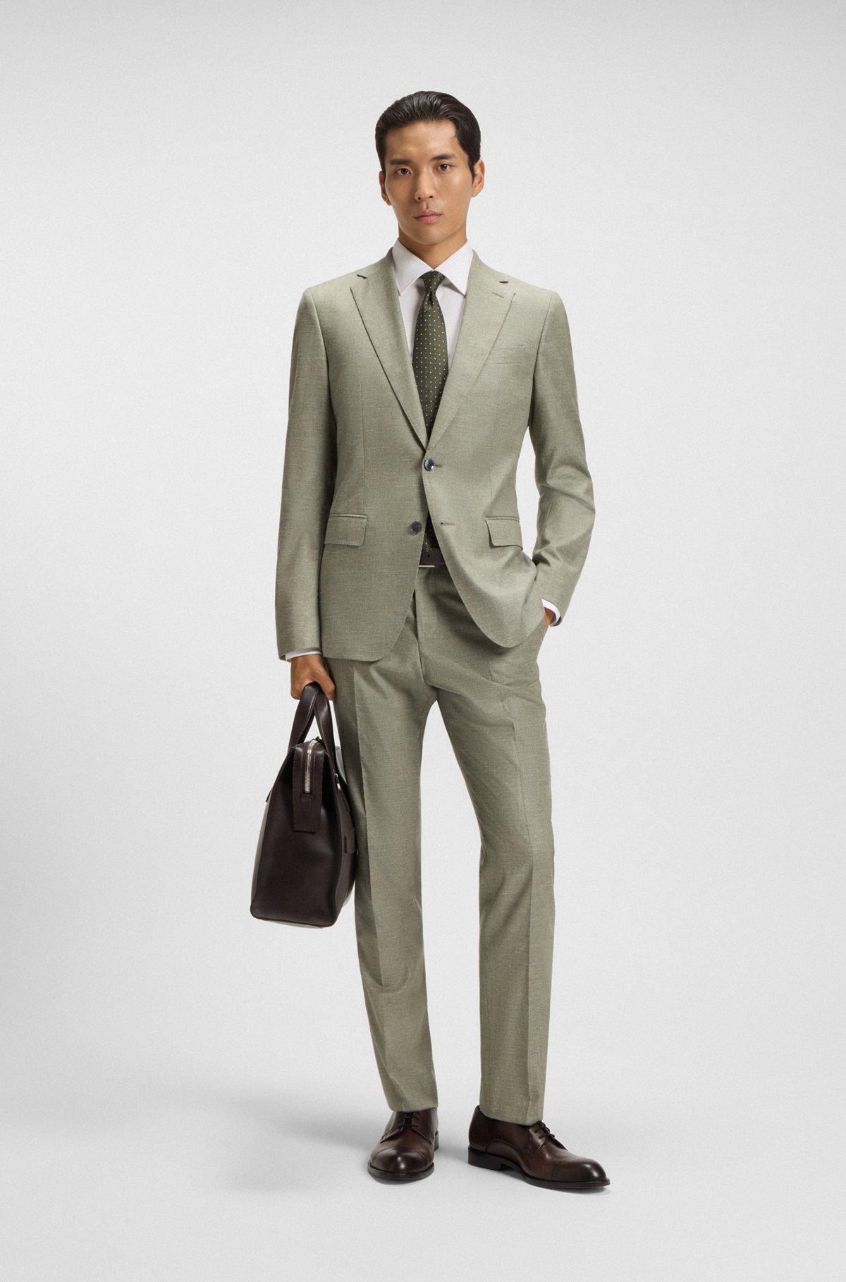 Slim-fit trousers in patterned stretch fabric Product Image