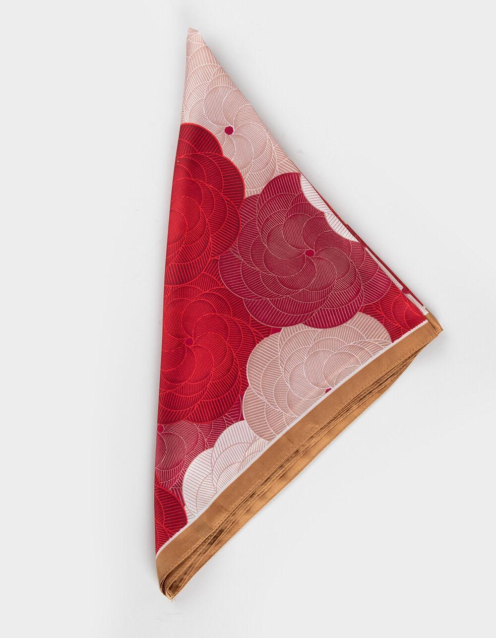 FULL TILT Floral Print Satin Scarf - RED Product Image