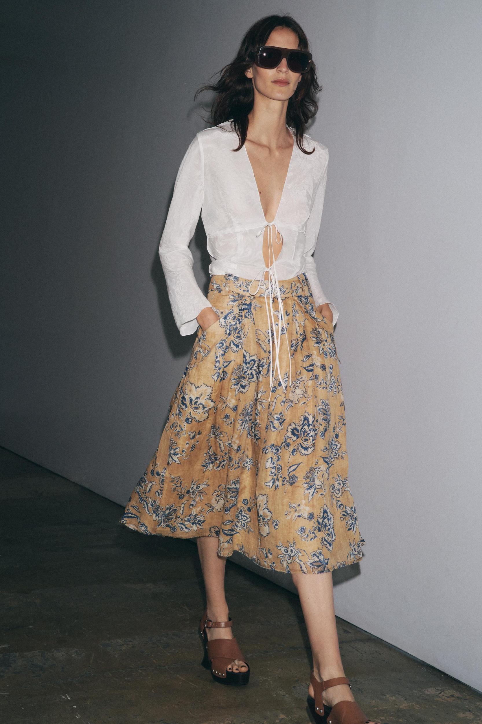 ZW COLLECTION RAMIE FLORAL PRINT SKIRT Product Image