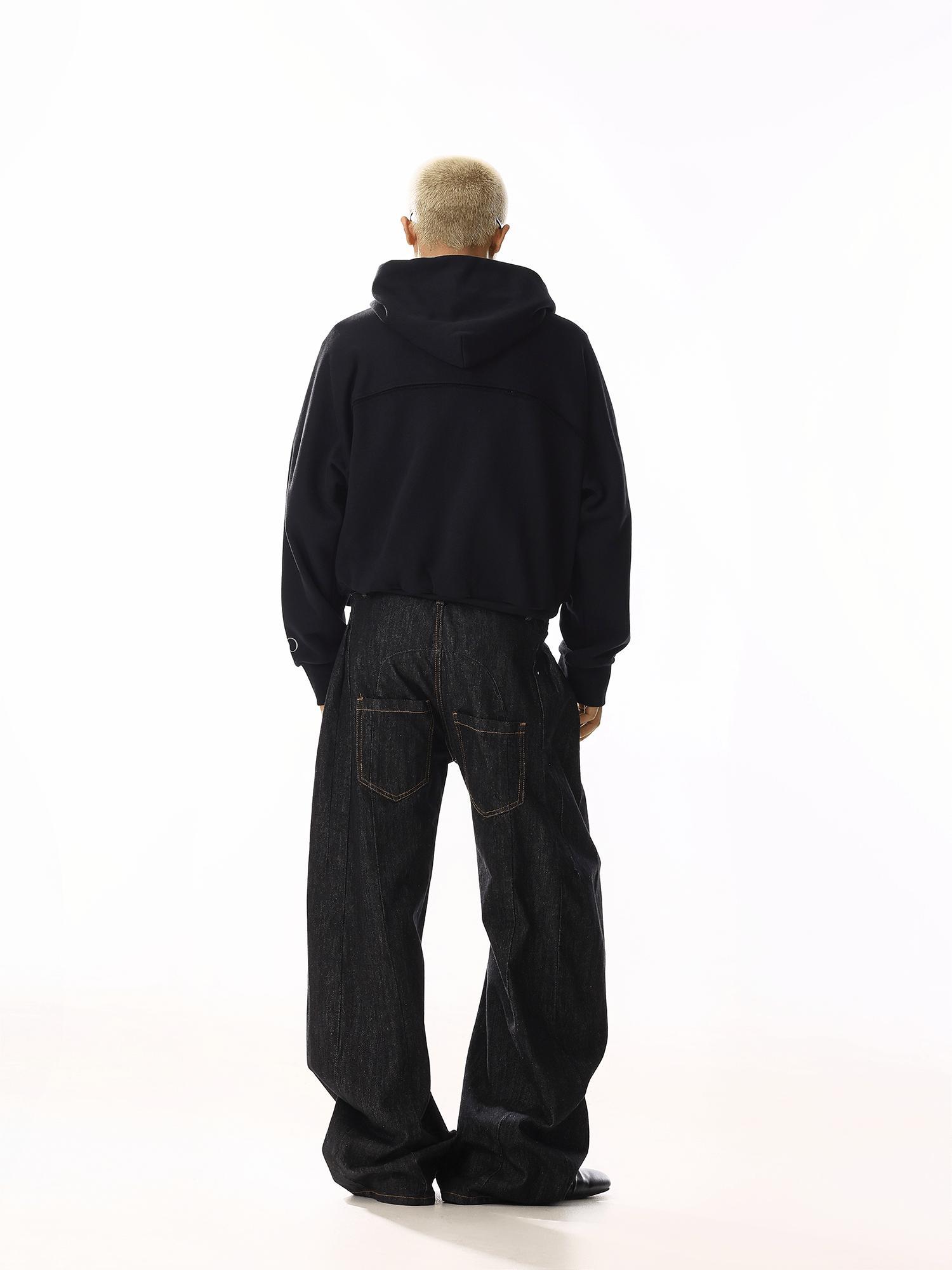 RT No. 19840 BLACK RECONSTRUCTED SCIMITAR DENIM JEANS Product Image