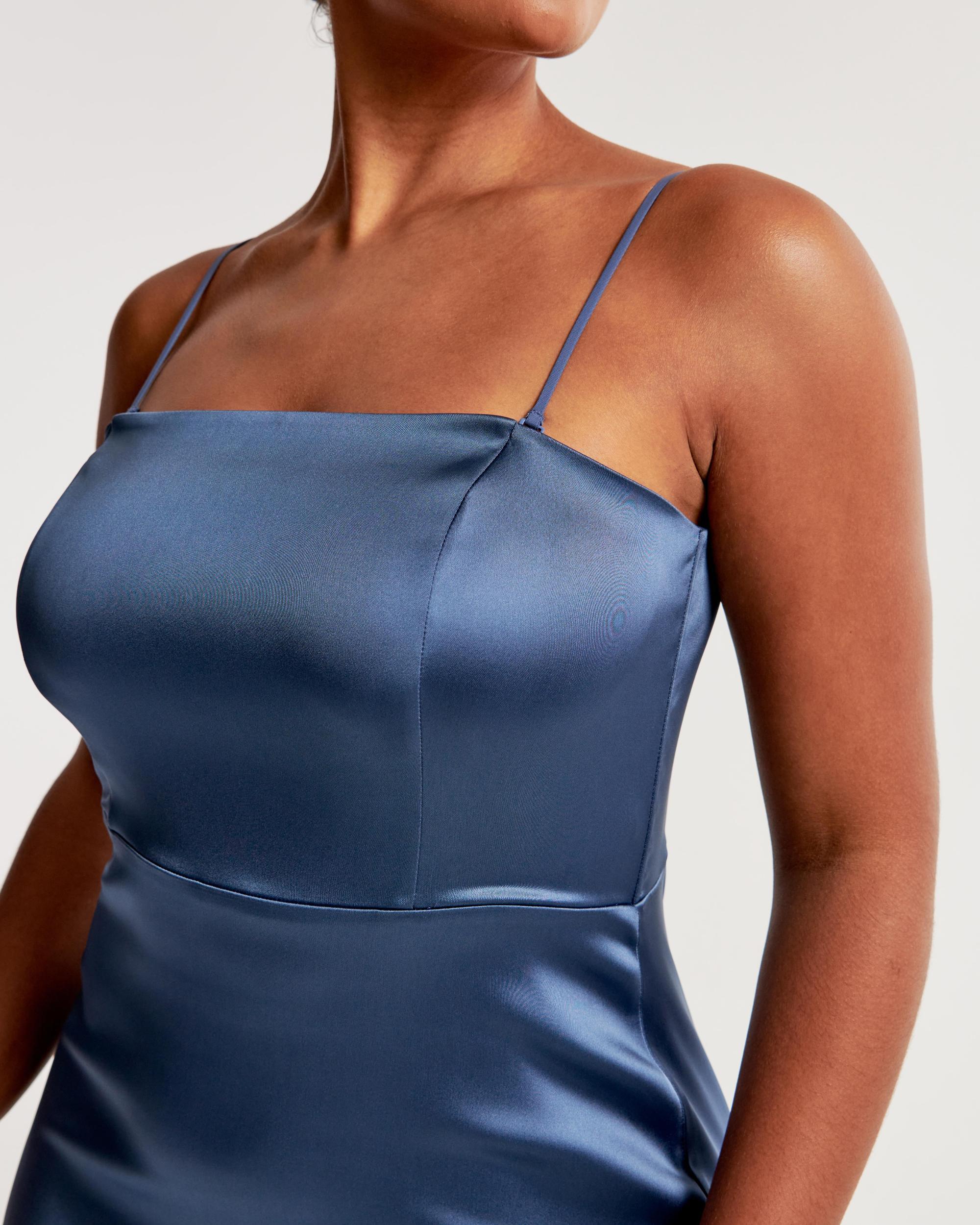 Stretch Satin Strapless Maxi Dress Product Image