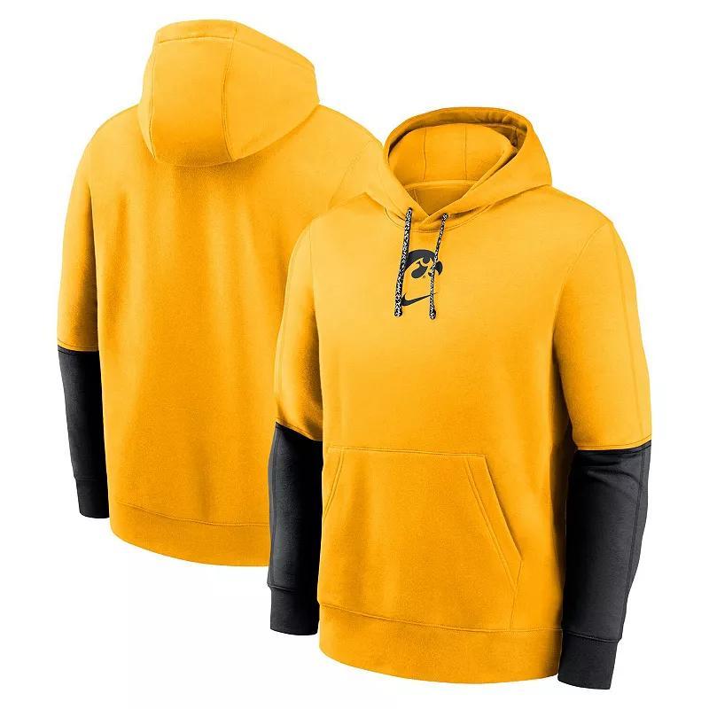 Mens Nike /Black Iowa Hawkeyes 2024 Sideline Club Pullover Hoodie Product Image