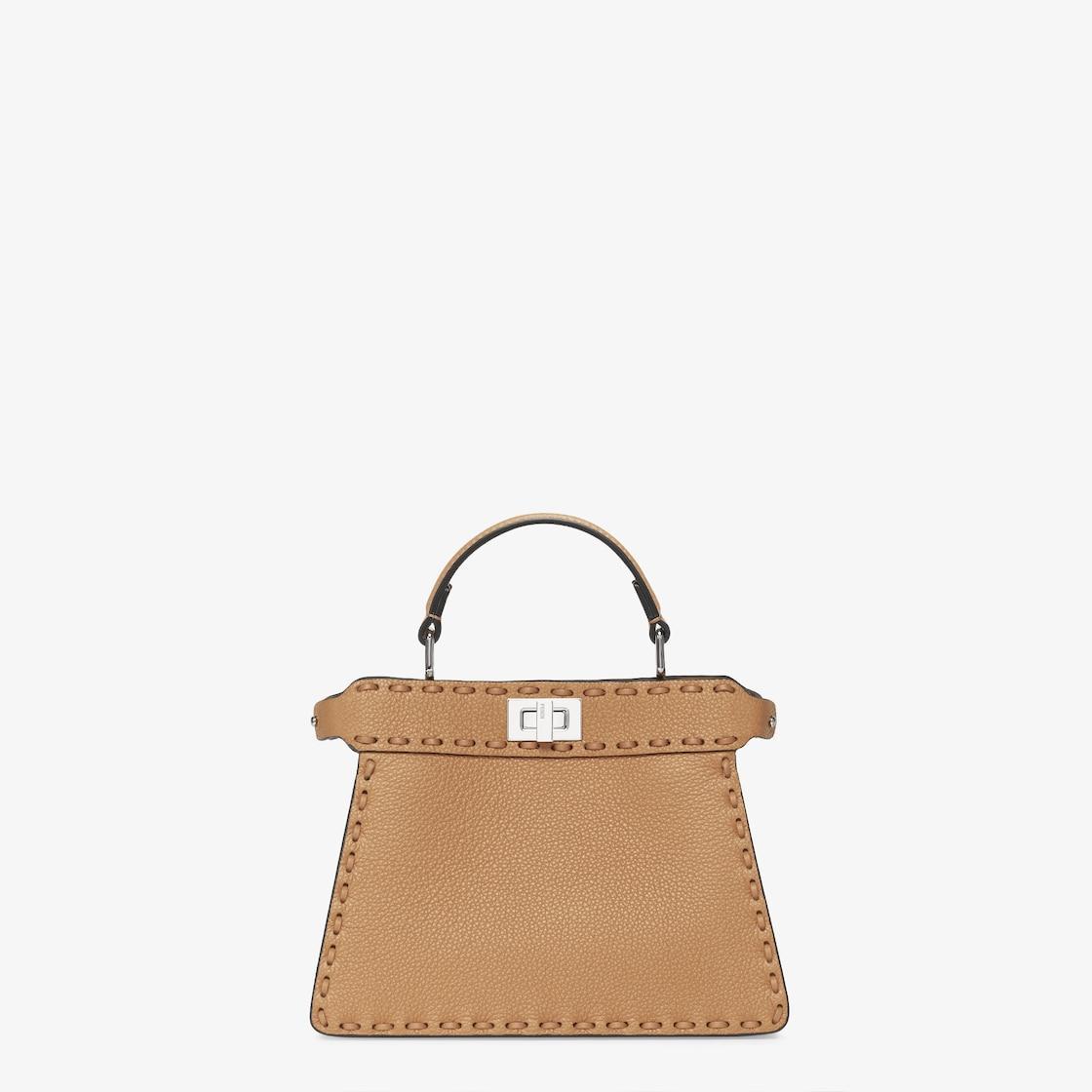 Peekaboo ISeeU PetiteCappuccino-colored Selleria bag with 306 hand-sewn stitches Product Image