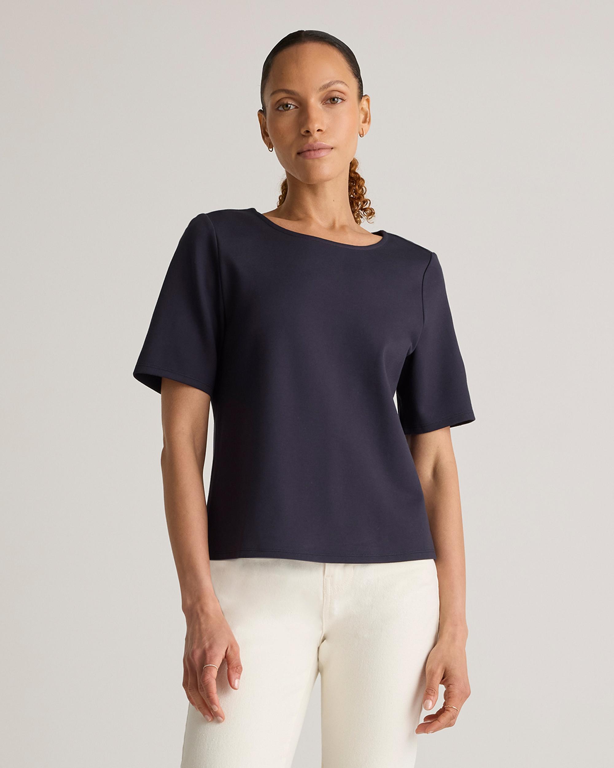 Quince | Women's Ultra-Stretch Ponte Short Sleeve Top Size XS, Rayon Product Image