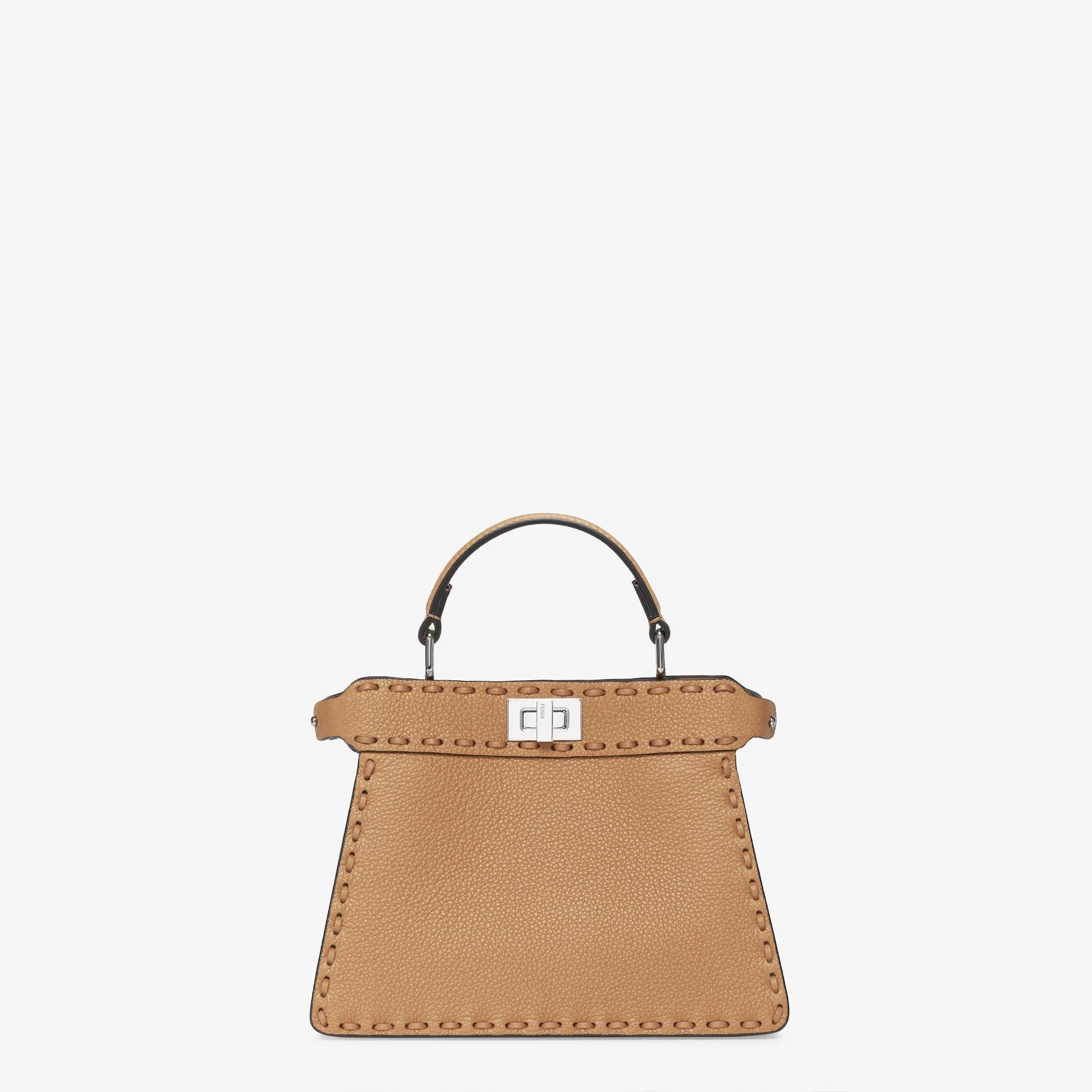 Peekaboo ISeeU PetiteCappuccino-colored Selleria bag with 306 hand-sewn stitches Product Image