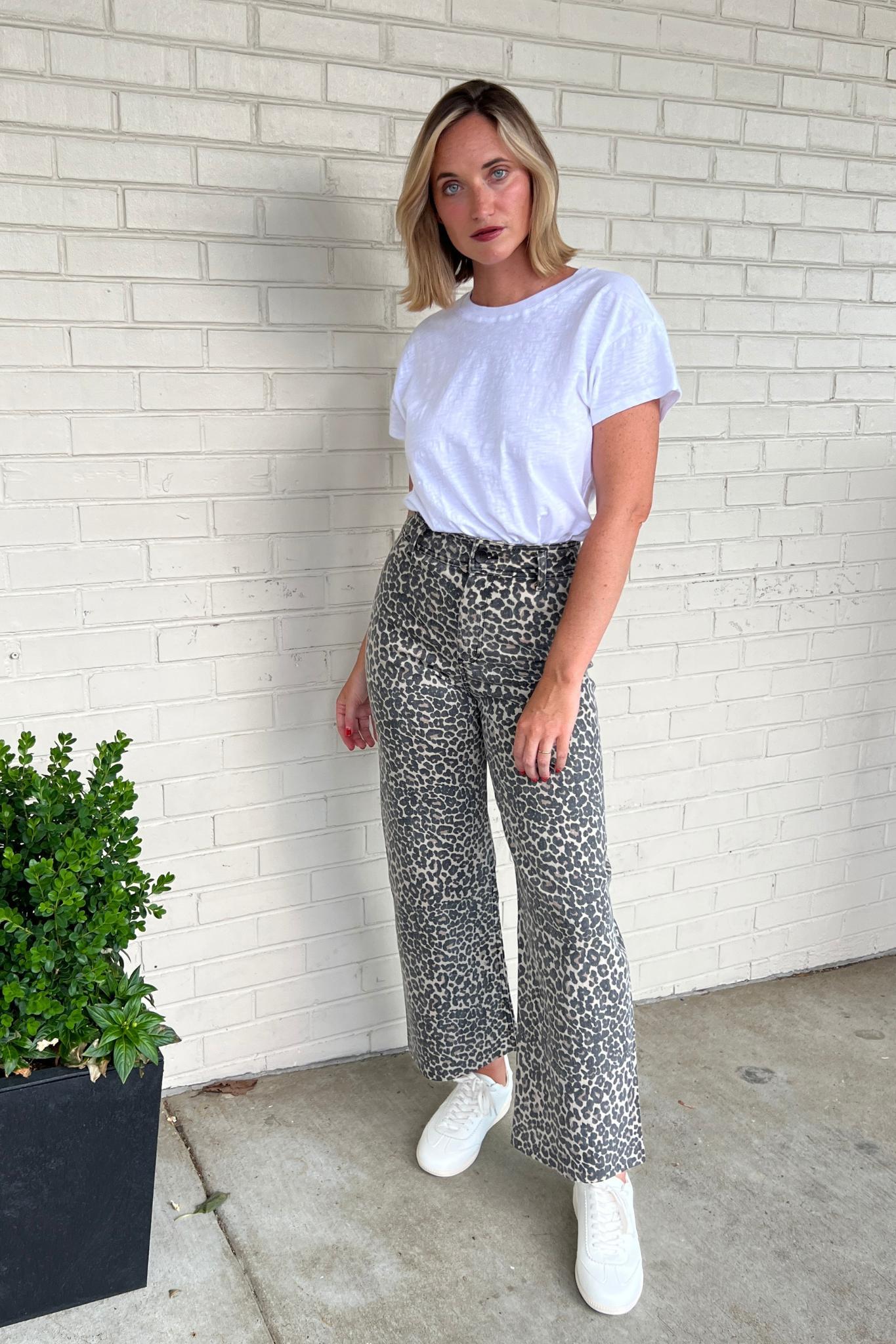 Wild One Leopard Wide Leg Pants Product Image
