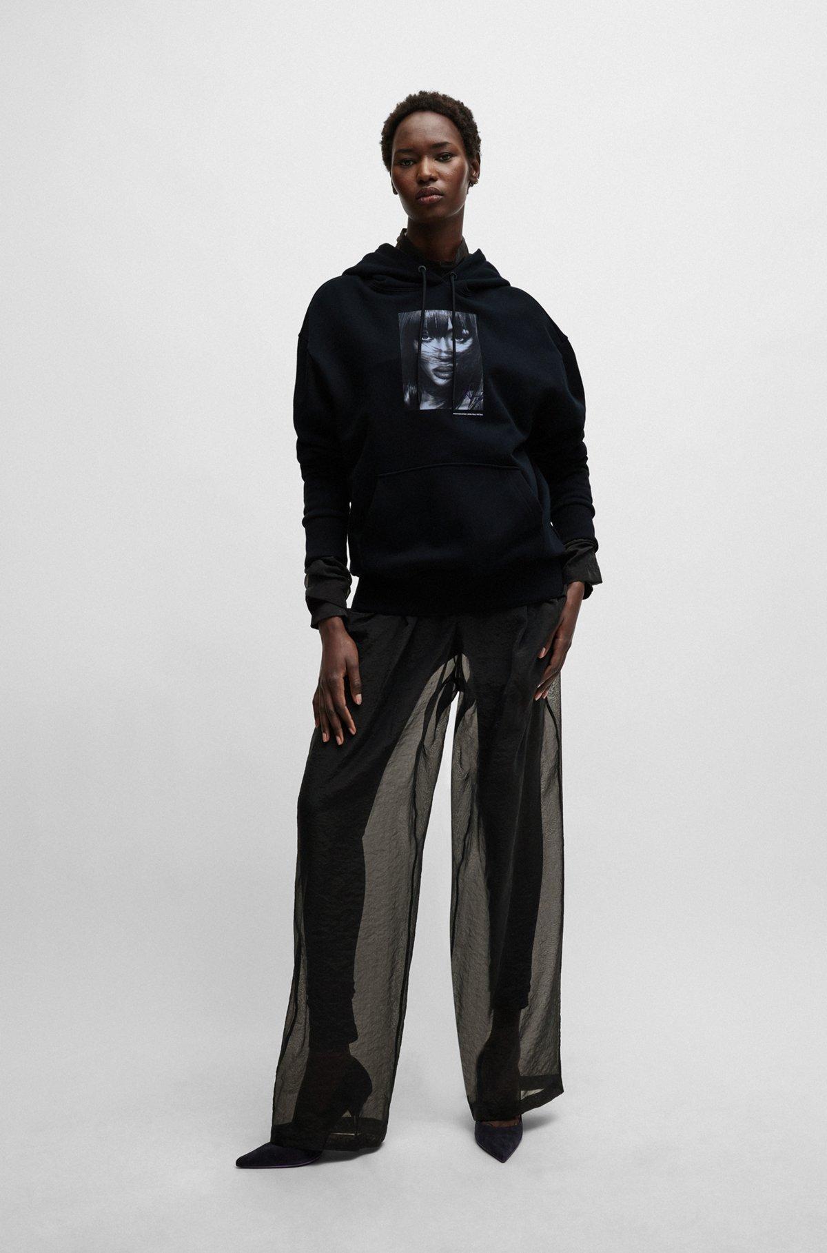 NAOMI x BOSS cotton-terry sweatshirt with ribbed trims Product Image