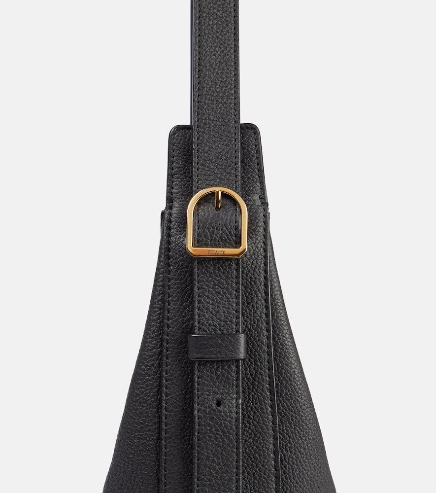 KHAITE Augustina Small Leather Crossbody Bag In Black Product Image