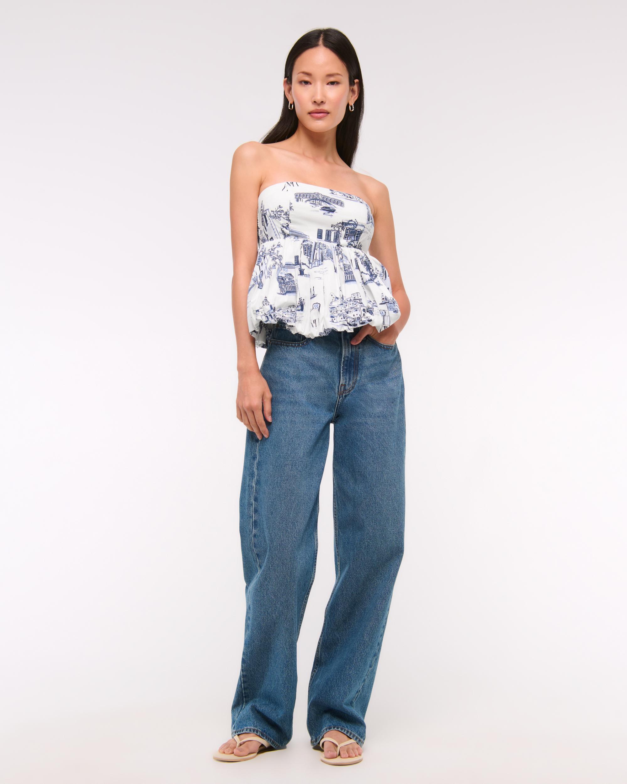 Strapless Bubble Hem Top Product Image