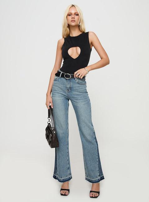 Jaxen Cut Out Bodysuit Black Product Image