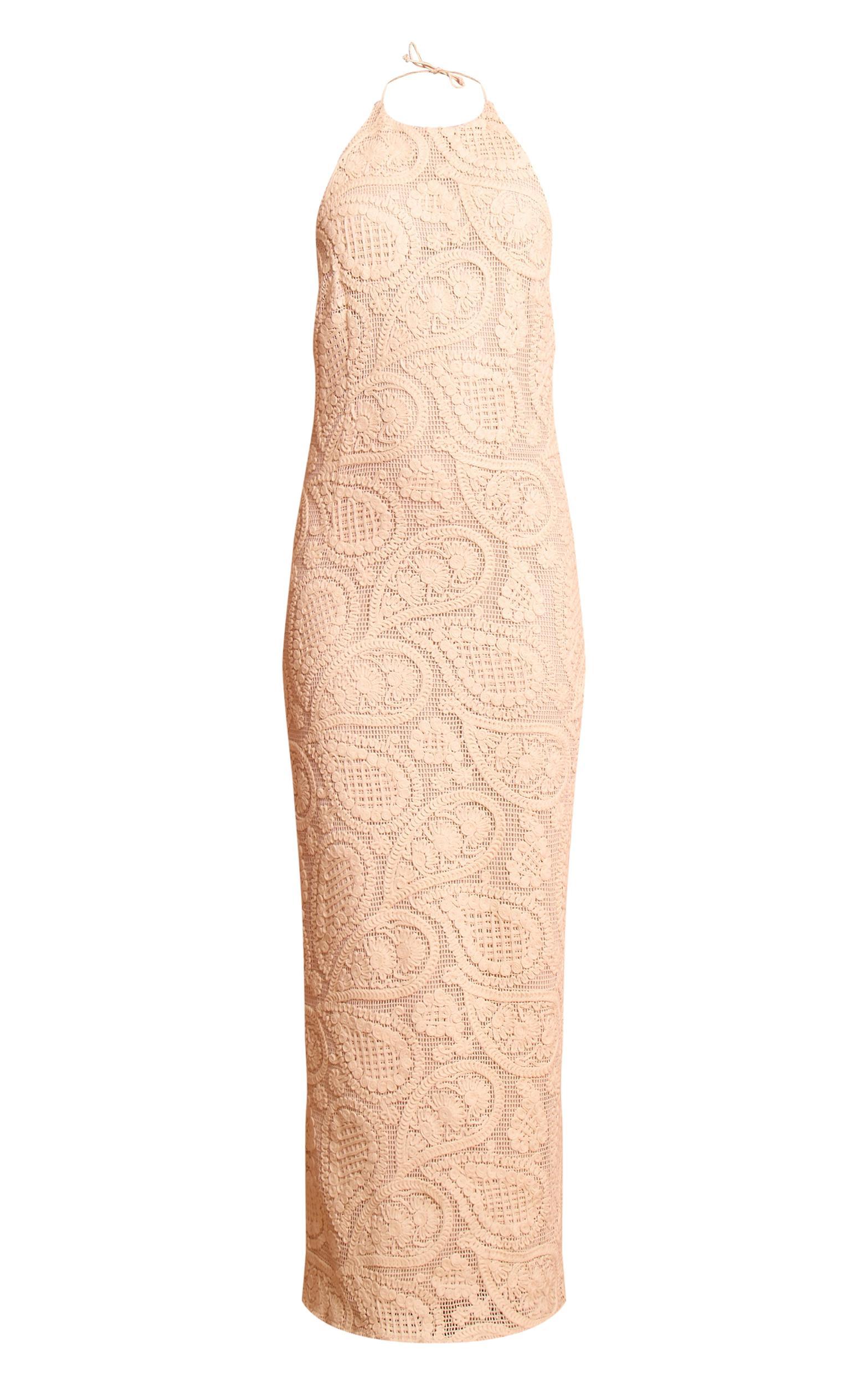 Cream Textured Strappy Low Back Maxi Dress Product Image