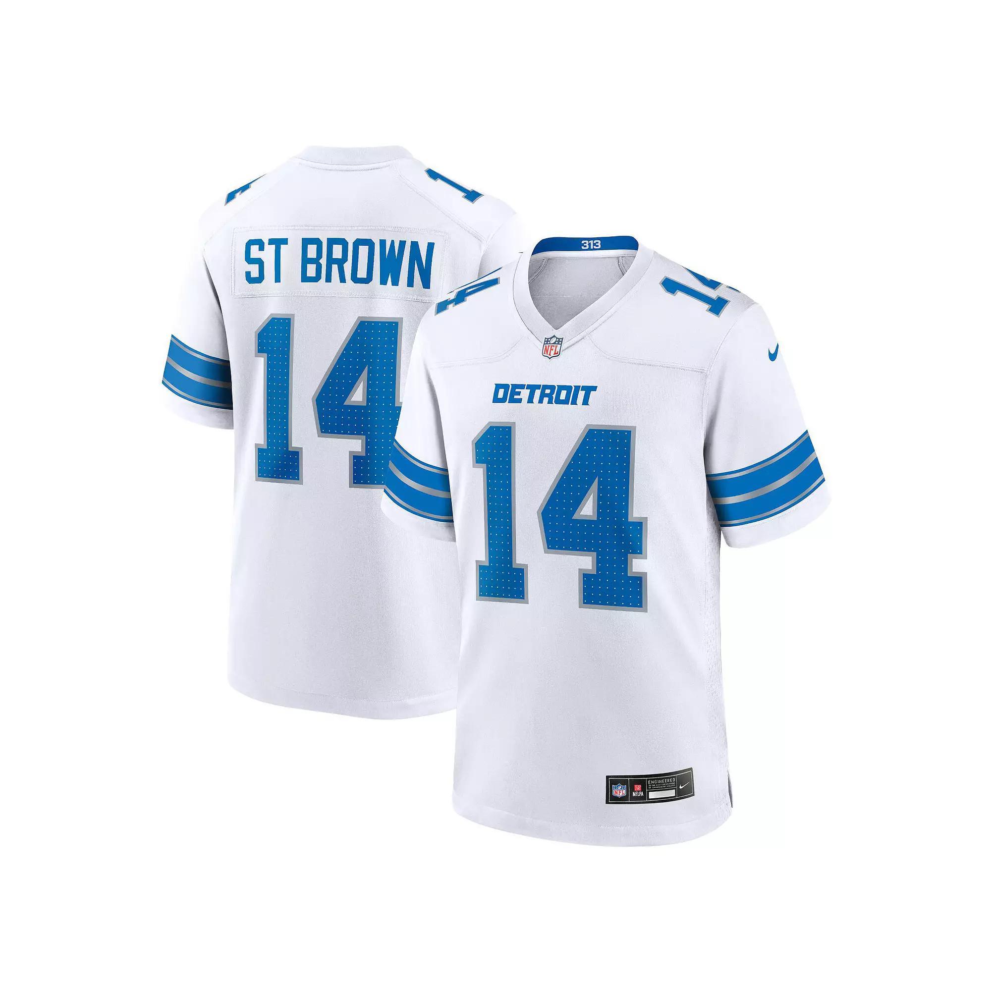 Men's Nike Amon-Ra St. Brown White Detroit Lions Game Jersey, Size: Medium Product Image