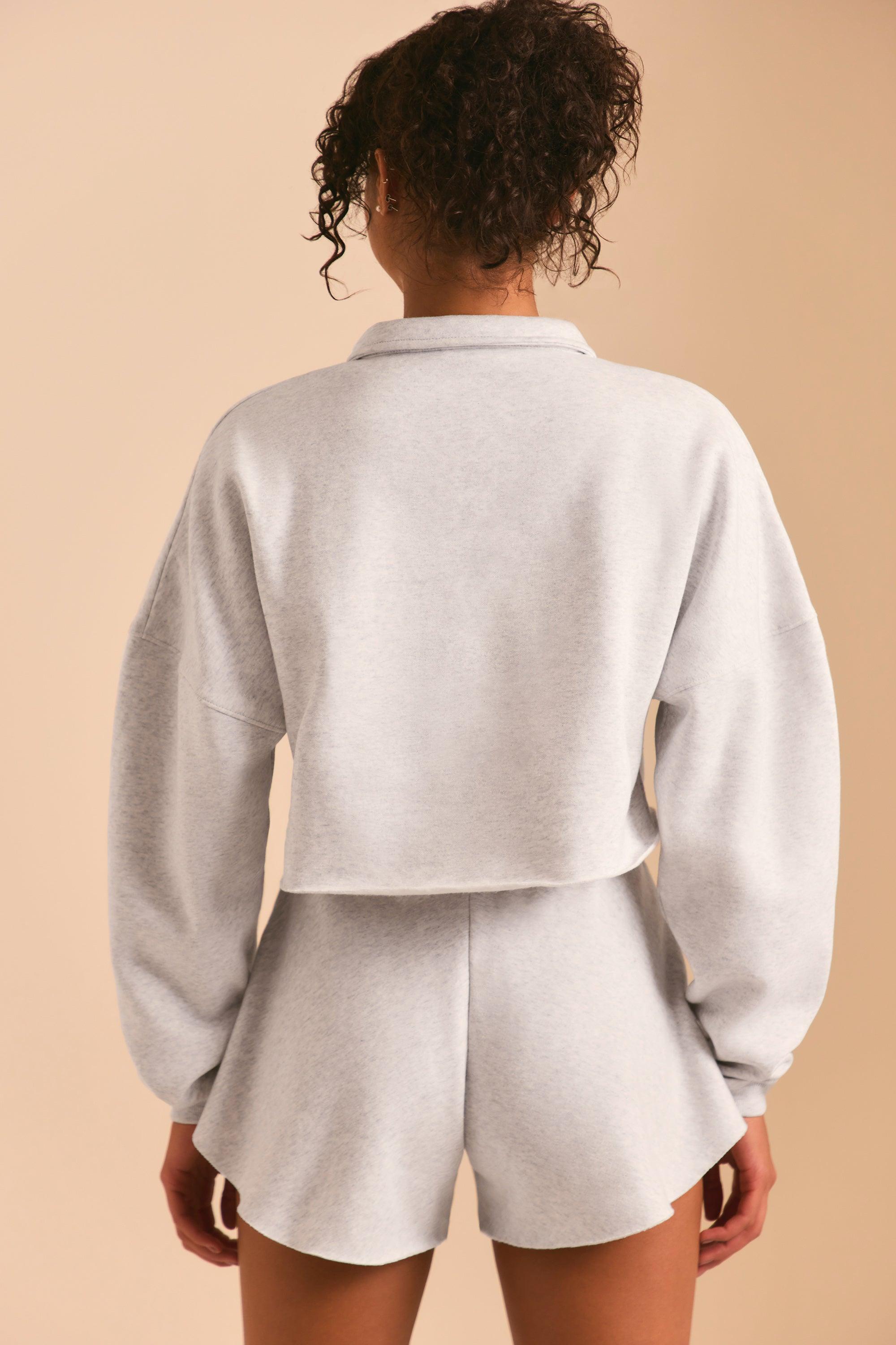 Half Zip Sweater in Heather Grey Product Image