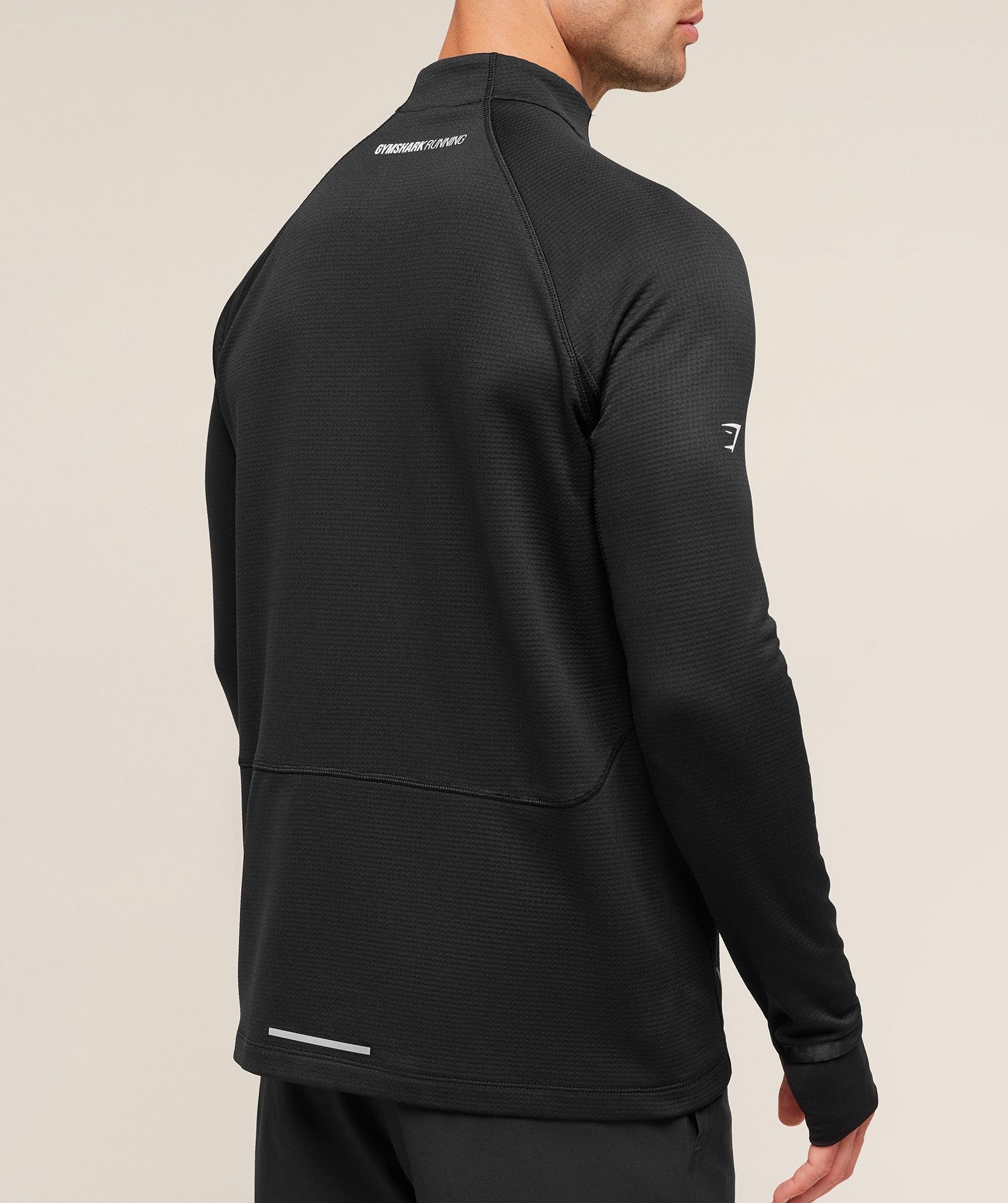 Gymshark Running 1/4 Zip - Black Male Product Image