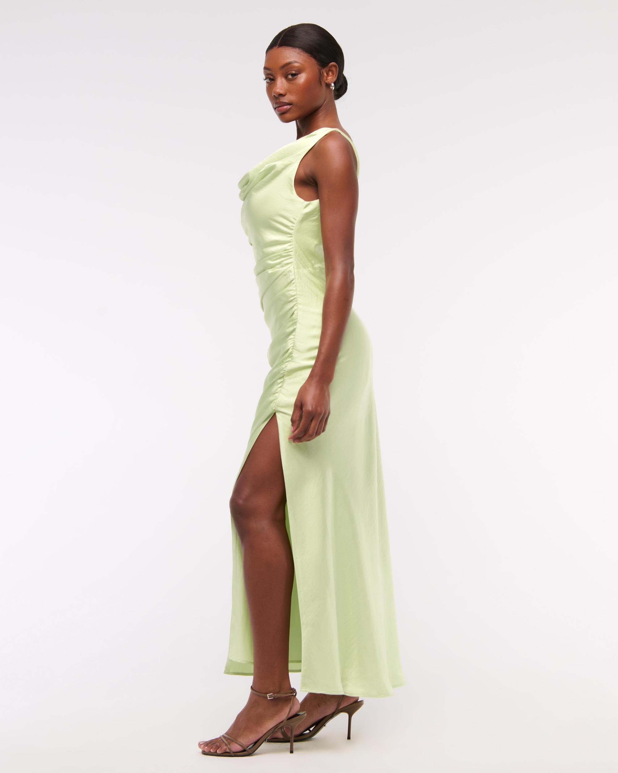 Cowl Neck Draped Maxi Dress Product Image