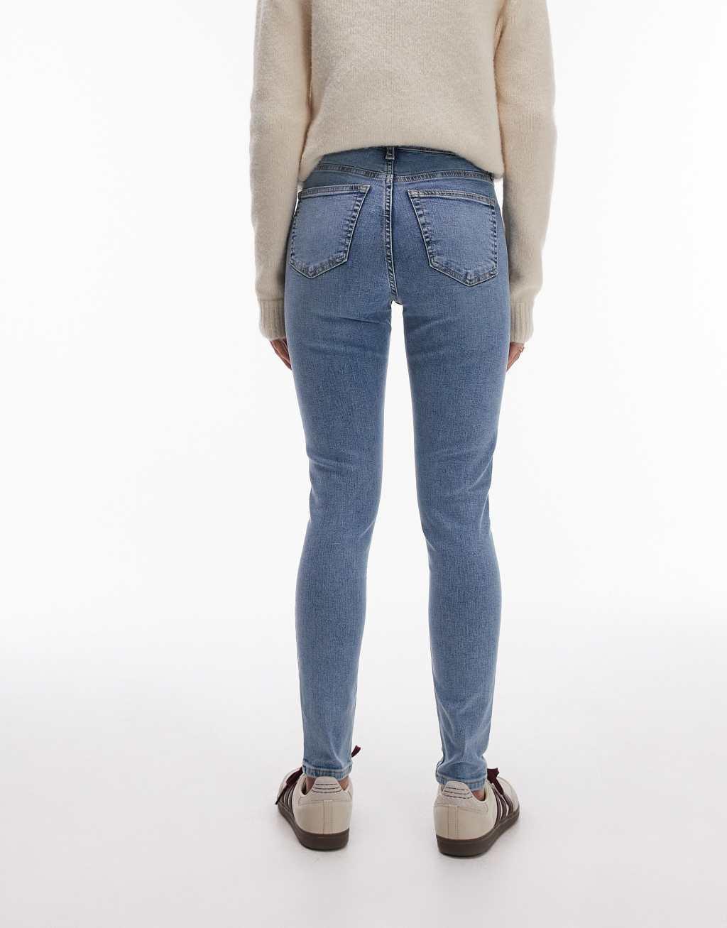 Topshop Jamie high rise skinny jeans in bleach Product Image