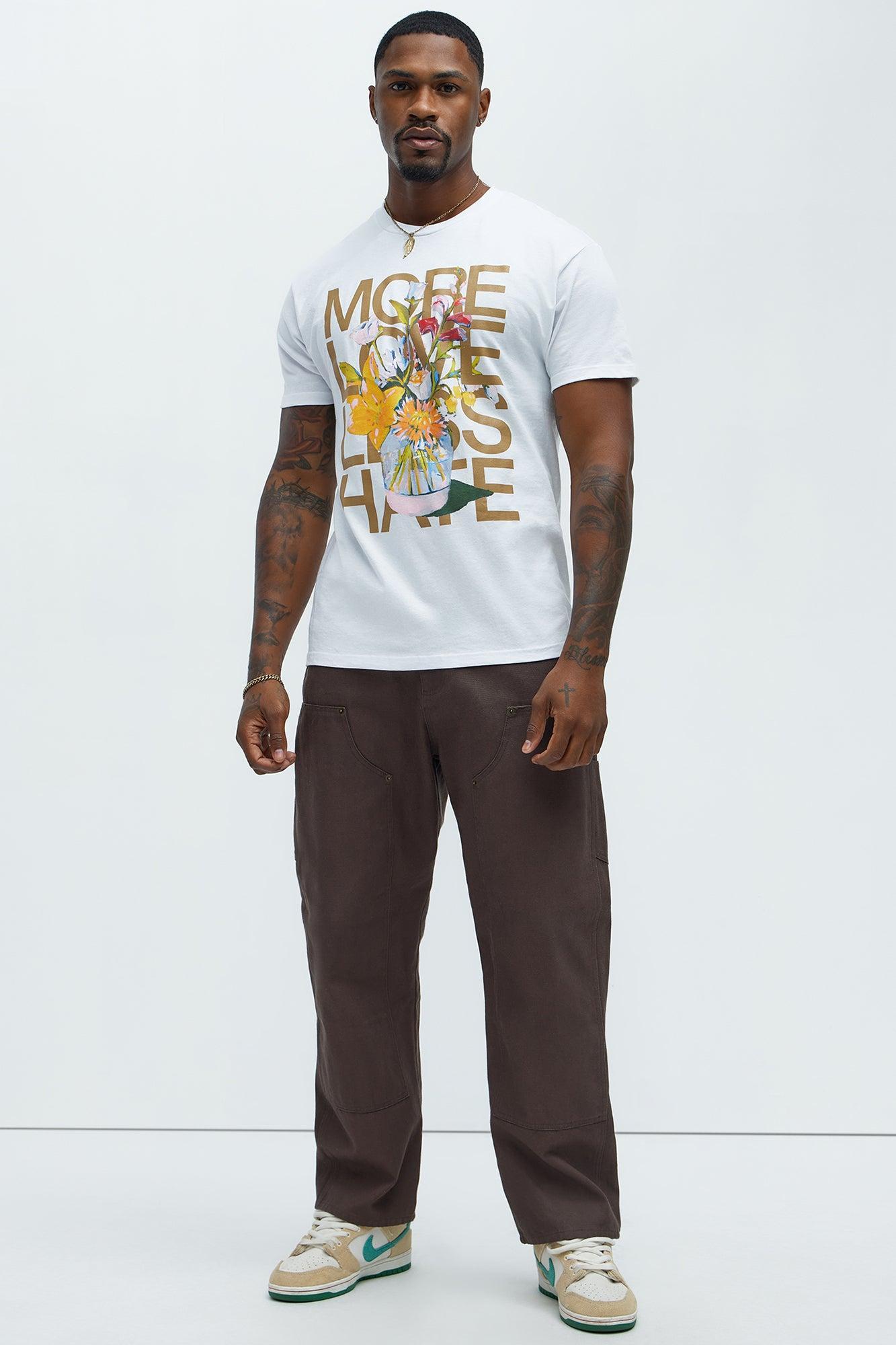 More Love Less Hate Short Sleeve Tee - White Product Image