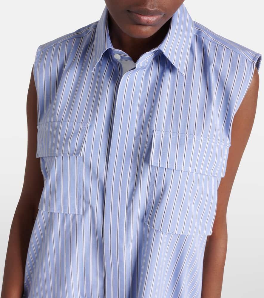 SACAI Striped Cotton Poplin Shirt Dress In Blue Product Image