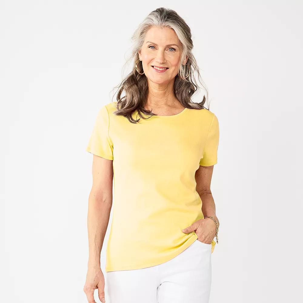 Womens Croft & Barrow Essential Crewneck Tee Yellow Yellow Product Image