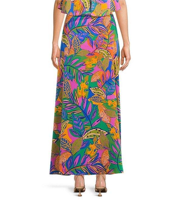 Sugarlips Kenzie High Waisted Multi Tropical Floral Satin Coordinating Maxi Skirt Product Image
