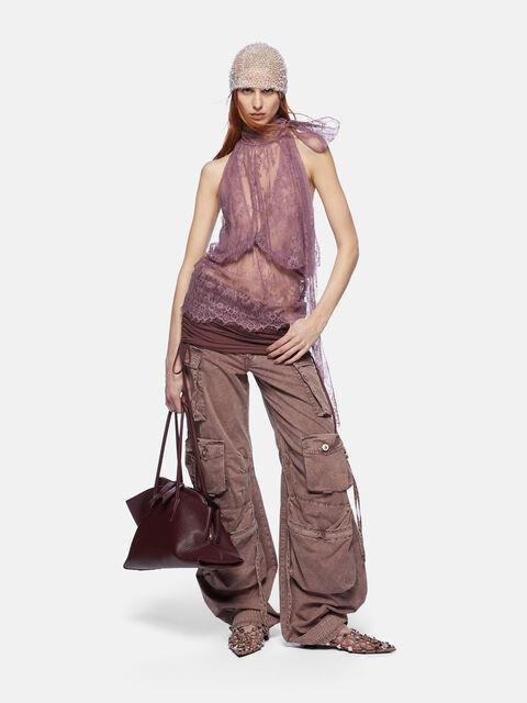 "Fern'' washed mauve long pants Product Image