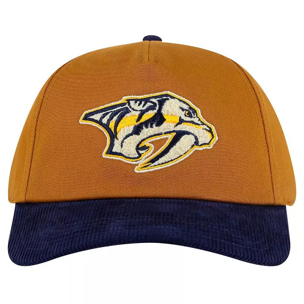 Mens American Needle Tan/Navy Nashville Predators Burnett Adjustable Hat Product Image