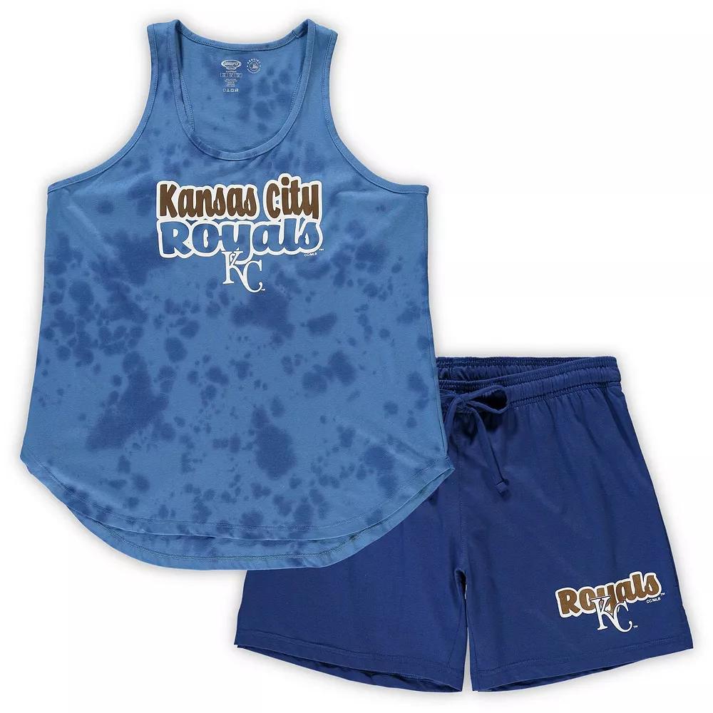 Women's Concepts Sport Royal Kansas City Royals Plus Size Cloud Tank Top & Shorts Sleep Set, Size: 2XL, Blue Product Image