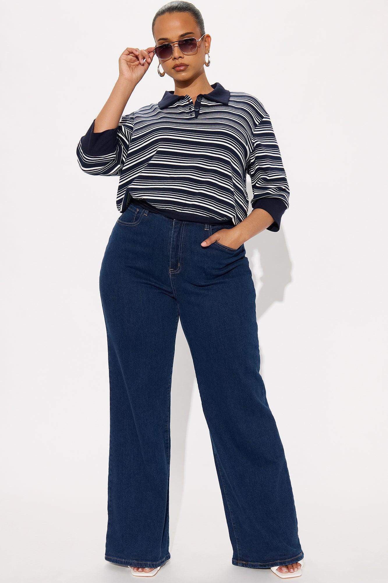 Striped Out Striped Sweater Polo  - Navy/combo Product Image