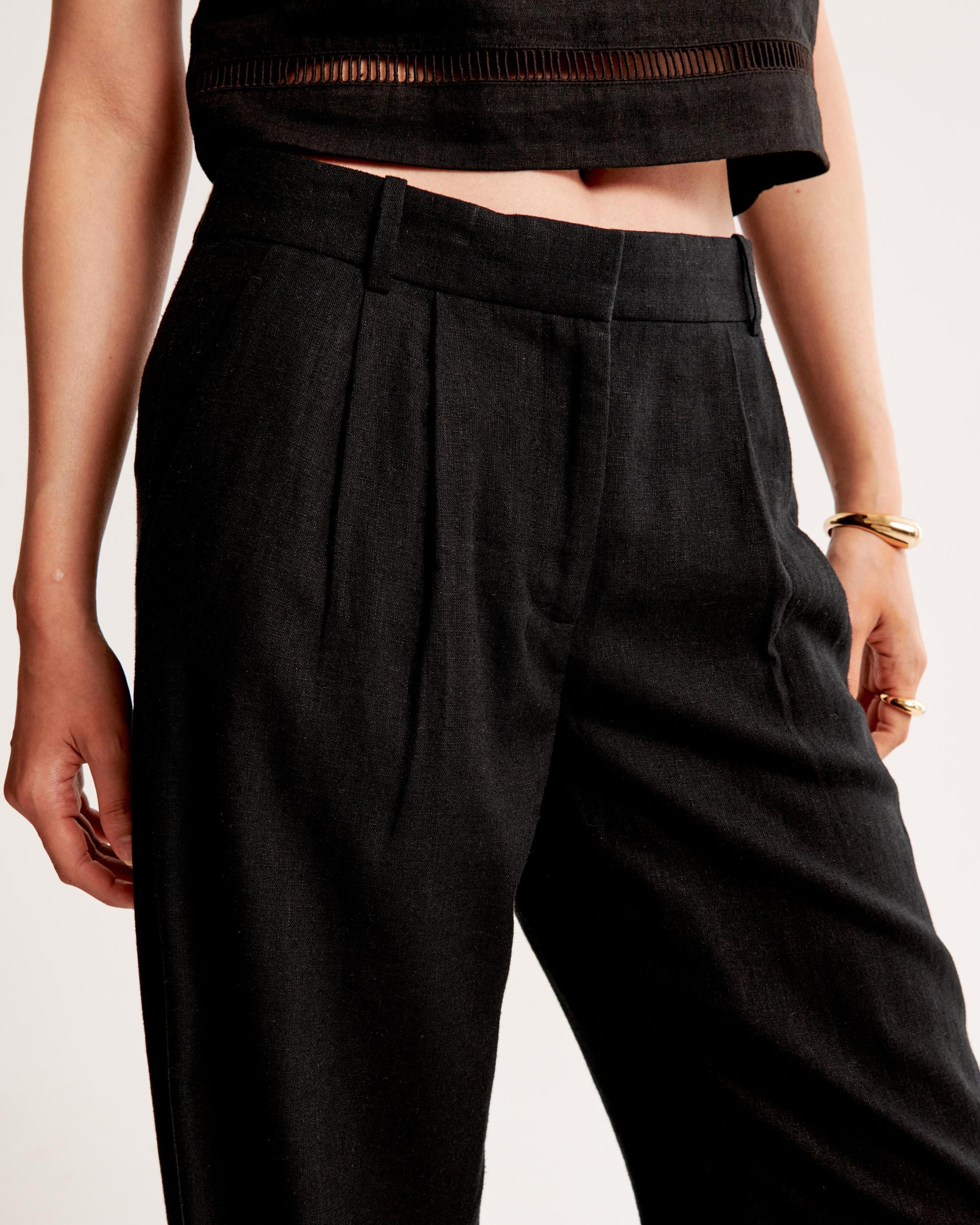 A&F Sloane Low Rise Tailored Linen-Blend Pant Product Image