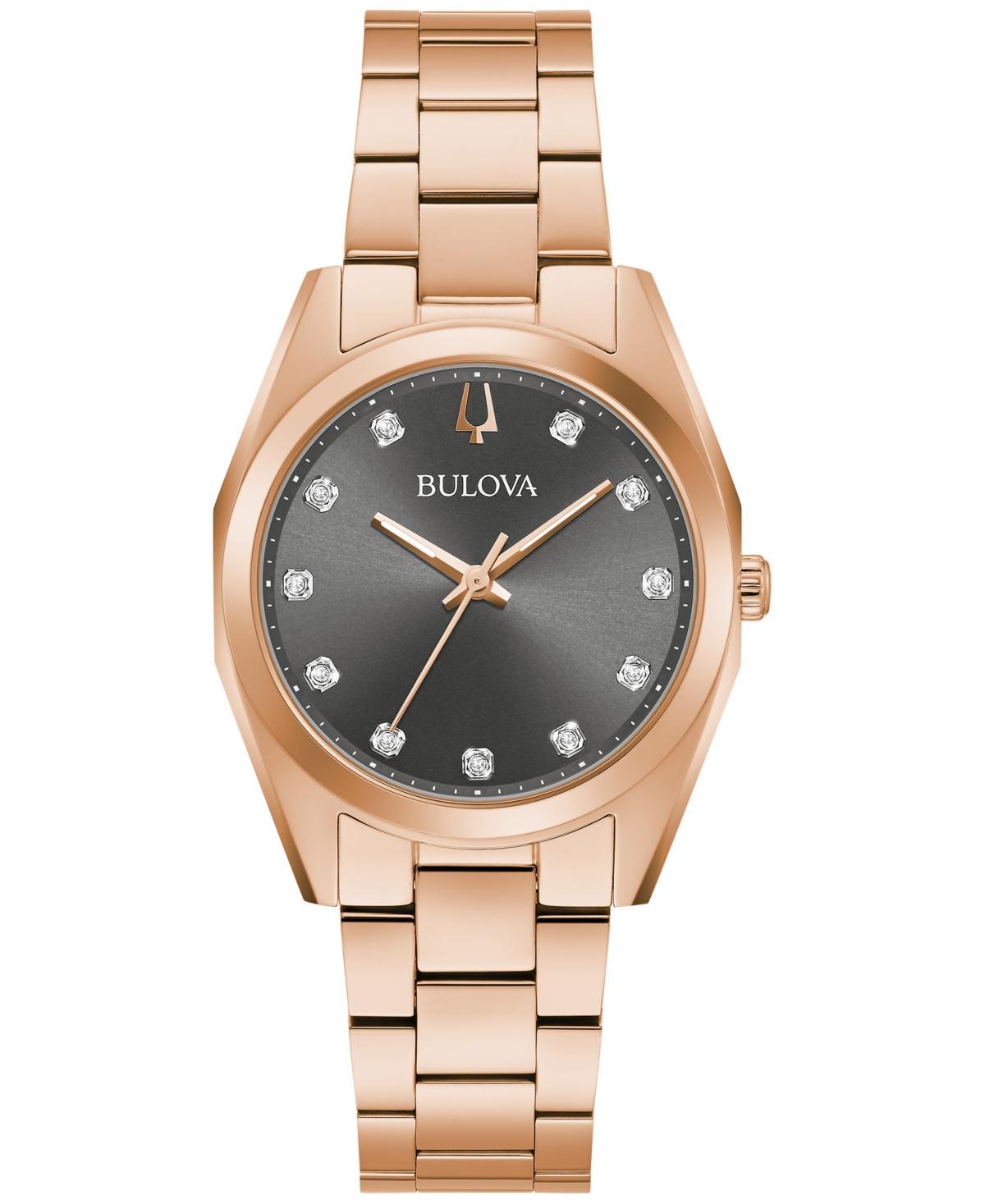 Bulova Womens Surveyor Womens Rose Gold-Tone Stainless Steel Watch Rosegold Product Image