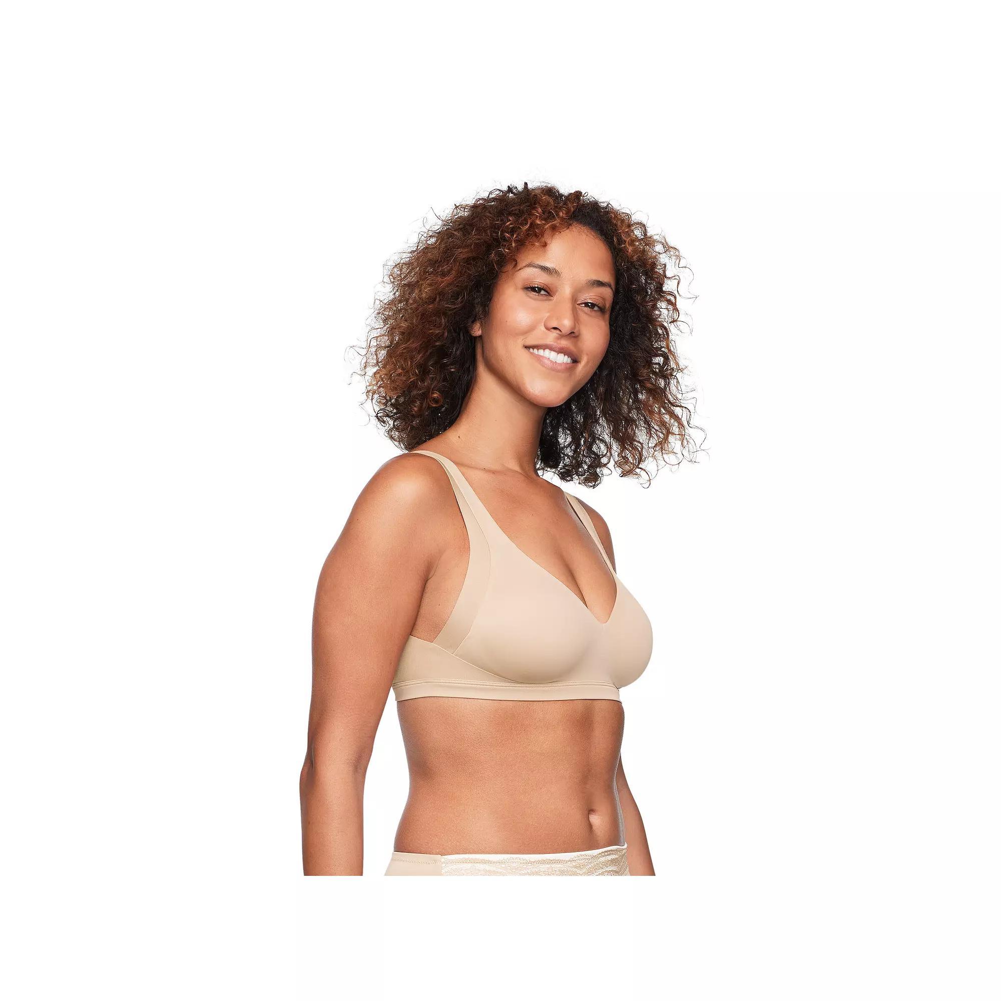 Warners No Side Effects® Underarm and Back-Smoothing Comfort Wireless Lightly Lined T-Shirt Bra RA2231A, Women's, Size: XL, Black Product Image