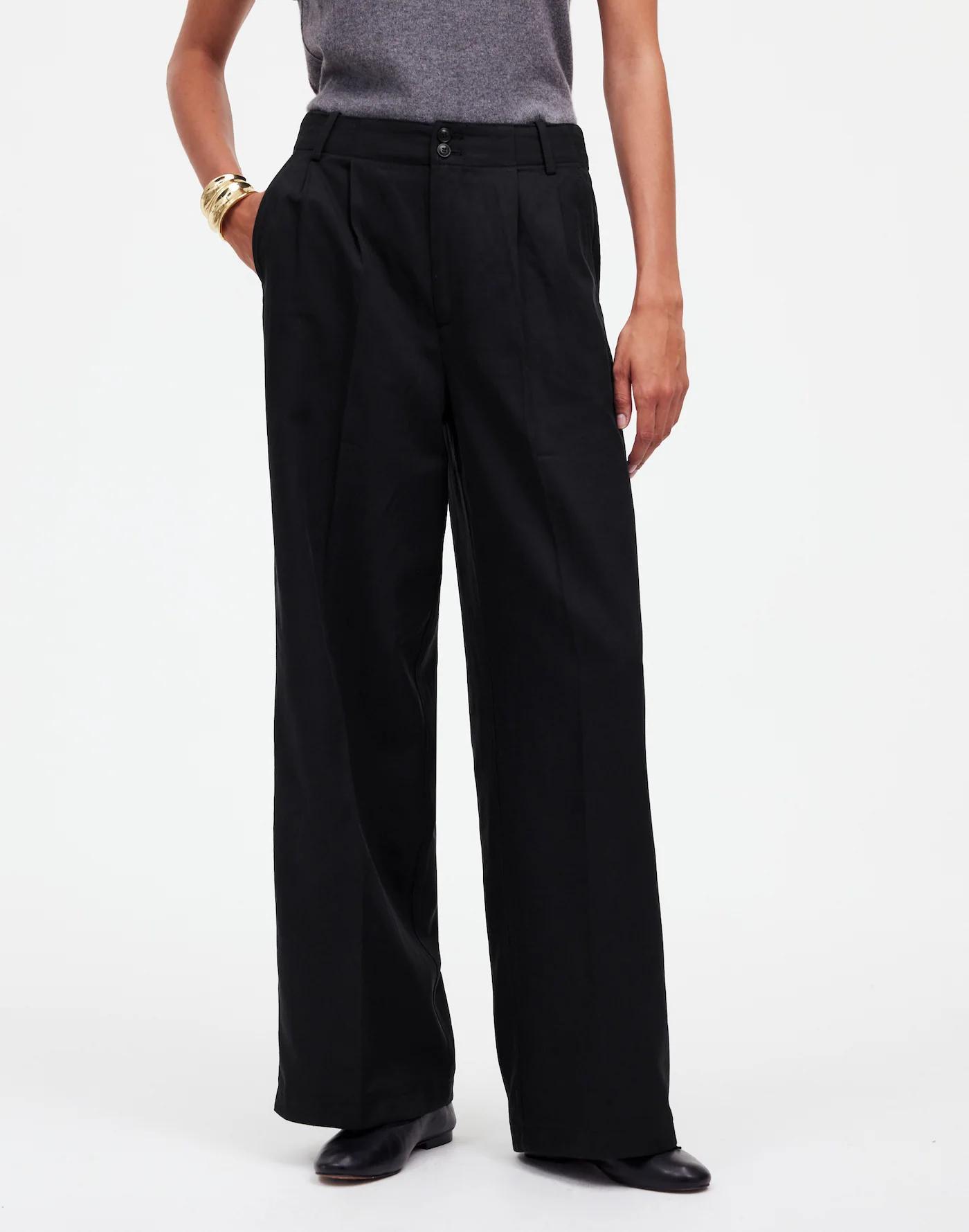 The Harlow Wide-Leg Pant in Drapey Twill Product Image