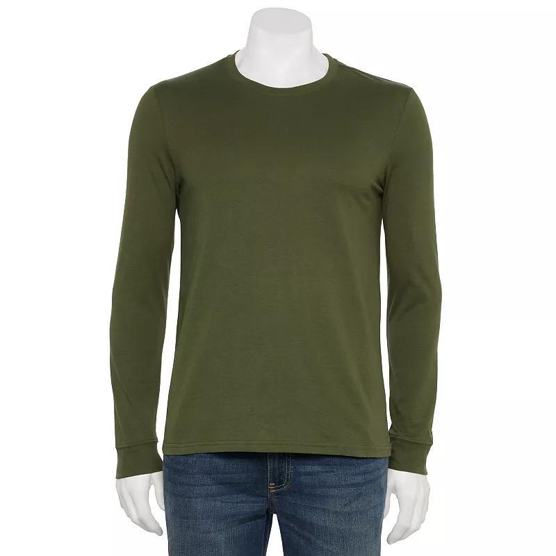 Men's Sonoma Goods For Life® Supersoft Long Sleeve Crewneck Tee, Size: Medium, Mineral Blue Product Image