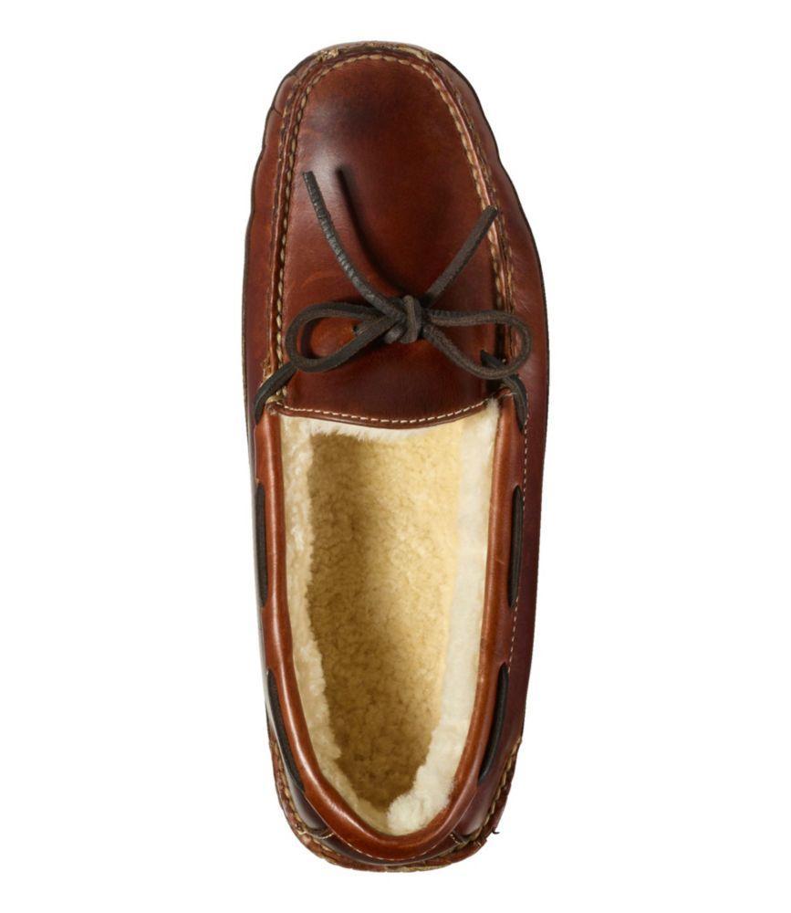 
                            Men's Leather Double-Sole Slippers, Shearling-Lined
                         Product Image