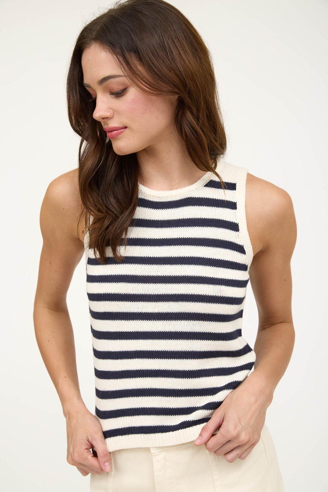 Stripe Cropped Tank Product Image