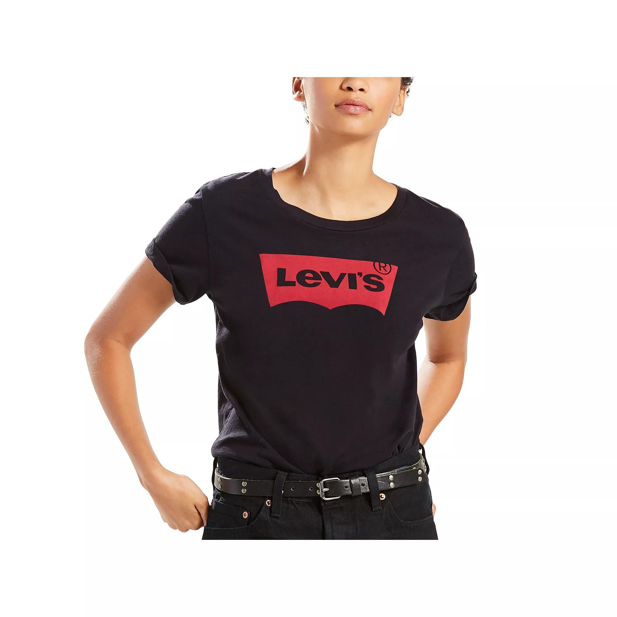 Women's Levi's® Logo Perfect Tee, Size: XS, Housemark Smokestack Product Image