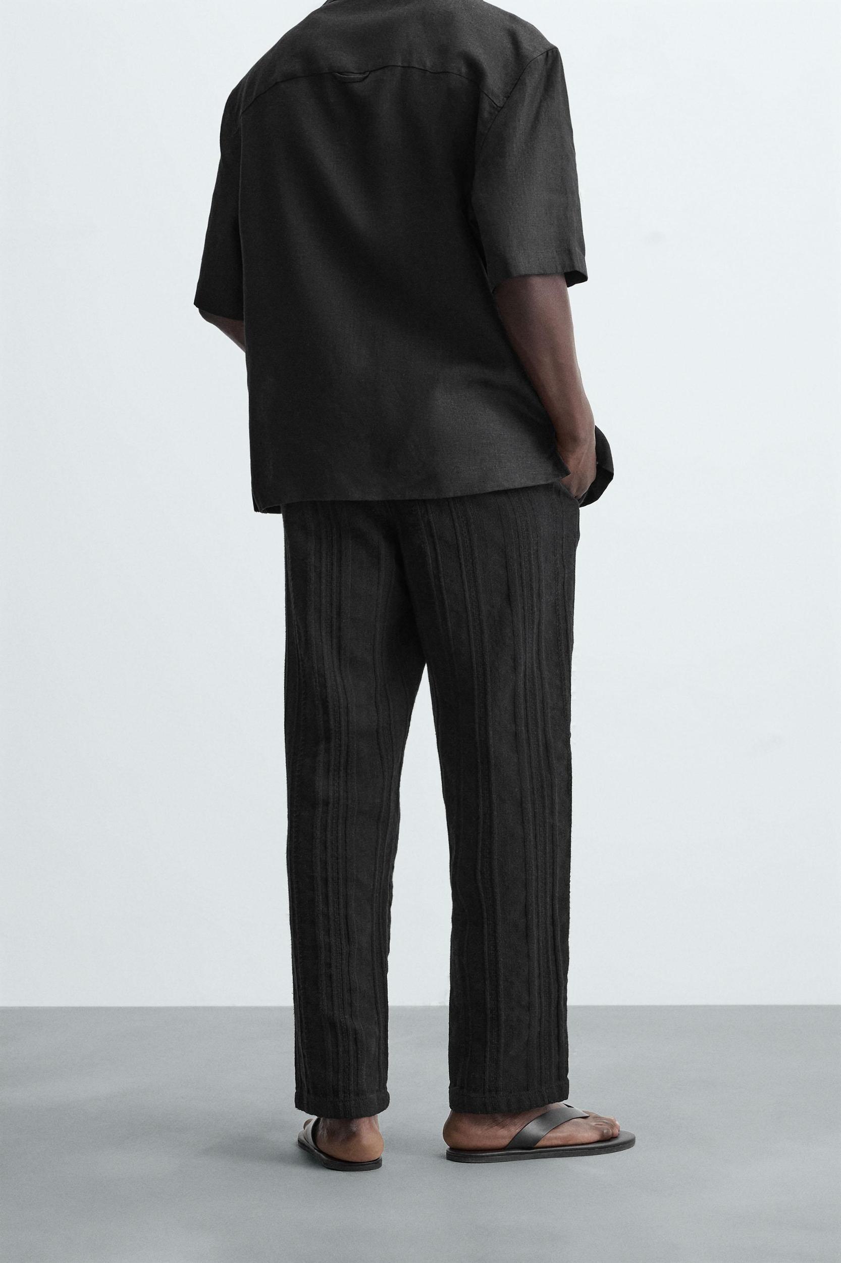 TEXTURED RELAXED FIT PANTS Product Image