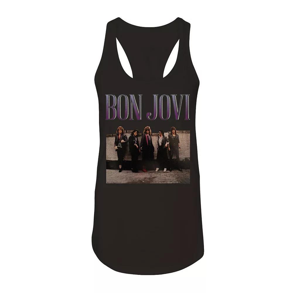 Junior's Bon Jovi Roof Photo Graphic Tank, Girl's, Size: Large, Black Product Image