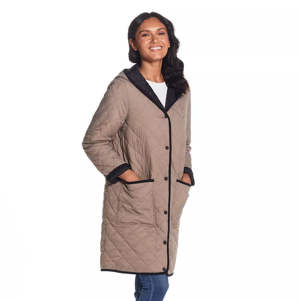 Women's Weathercast Quilted Reversible Duffle Jacket, Size: Medium, Black Loden Product Image