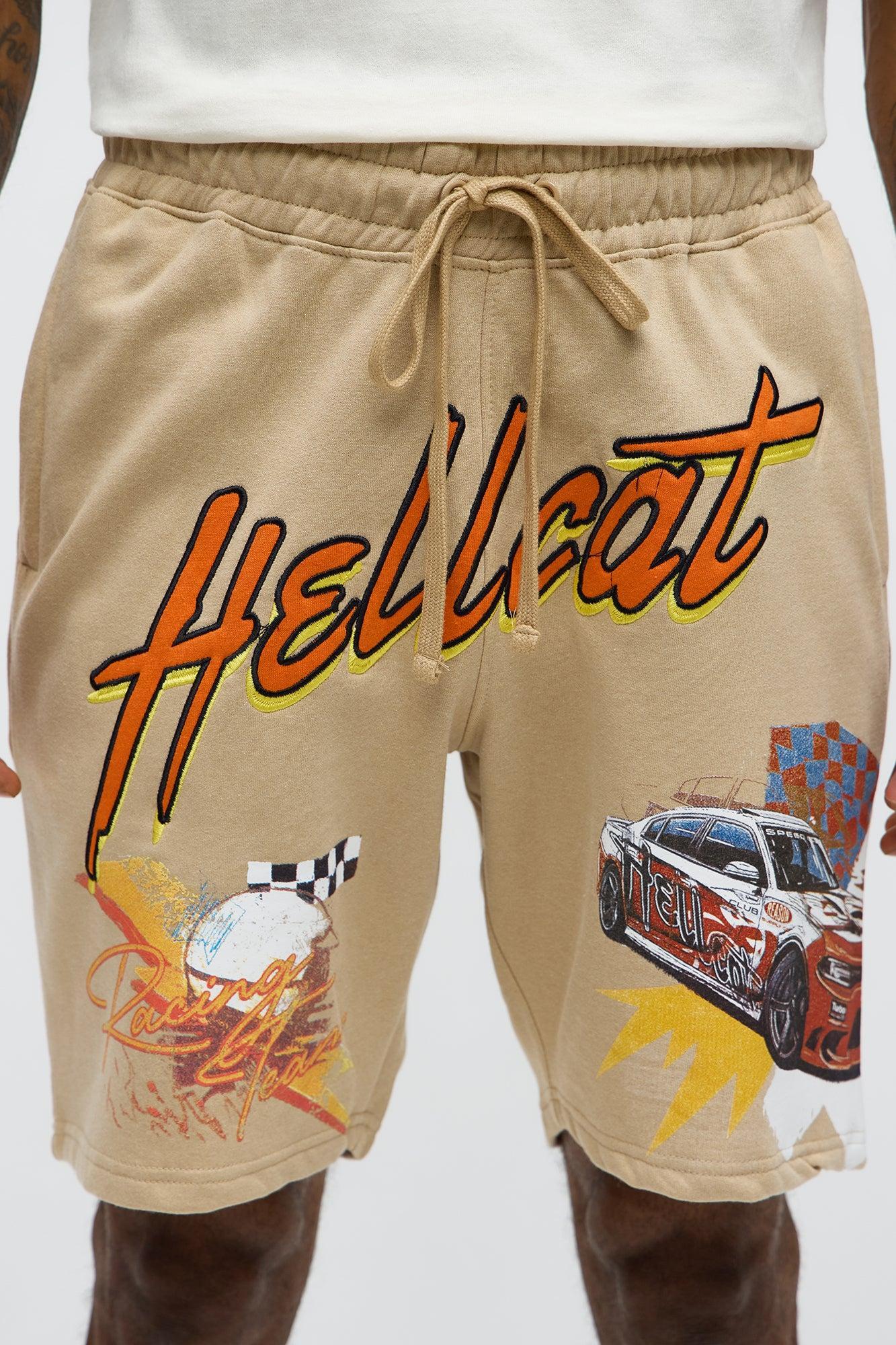 Dodge Hellcat Racing Sweatshorts - Khaki Product Image