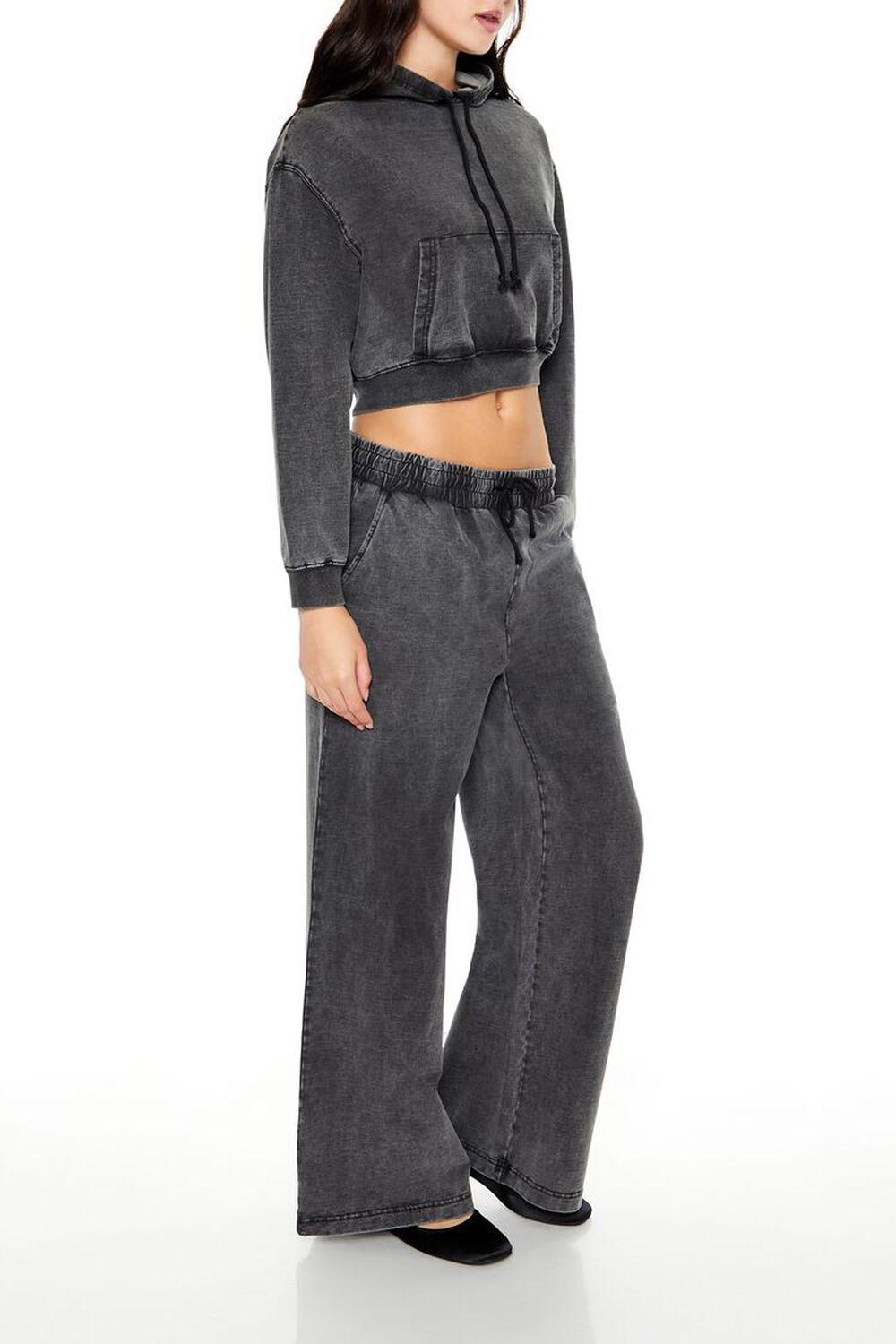 Fleece Mineral Wash Wide-Leg Pants | Forever 21 Product Image