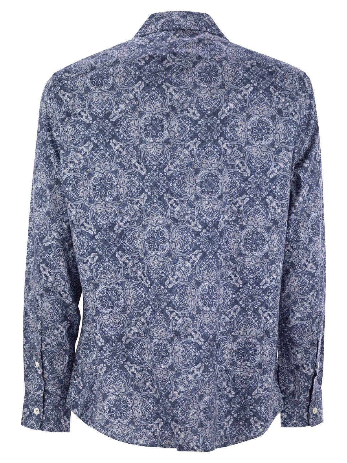 BRUNELLO CUCINELLI Classic Easy Fit Cotton Shirt In Blue Product Image