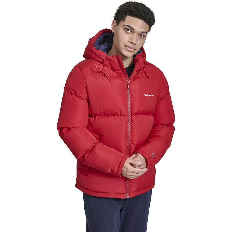 Men's Champion® Hooded Puffer Jacket, Size: XL, Orange Product Image