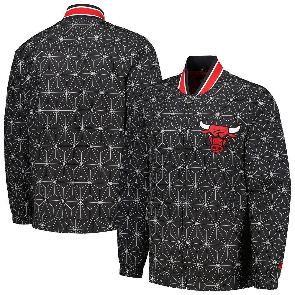 Men's Starter Black Chicago Bulls In-Field Play Fashion Satin Full-Zip Varsity Jacket, Size: XL Product Image